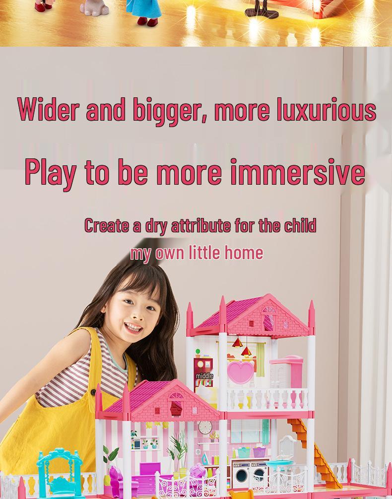 Children's Pretend Play Castle Dollhouse - Educational, Assembled, Birthday Gift for Girls