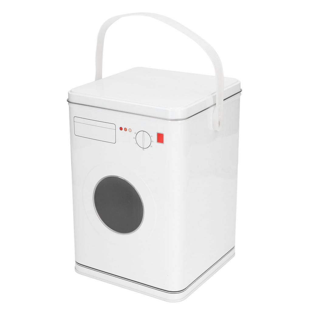 Laundry Powder Container Tinplate Large Capacity Simple Laundry Bead Storage Box Container With Handle White