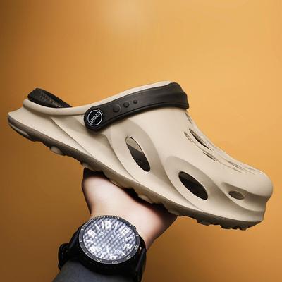 Baotou Slippers Men's Summer Outside Wear Non-slip Lightweight Hole Shoes Men's Casual Beach Half Drag Sandals