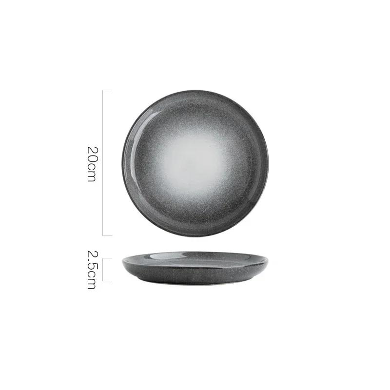 Retro Creative Ceramic Plates Luxury Hotel Restaurants Steak Flat Plate Delicious Dishes Dining Plate Exquisite Home Tableware