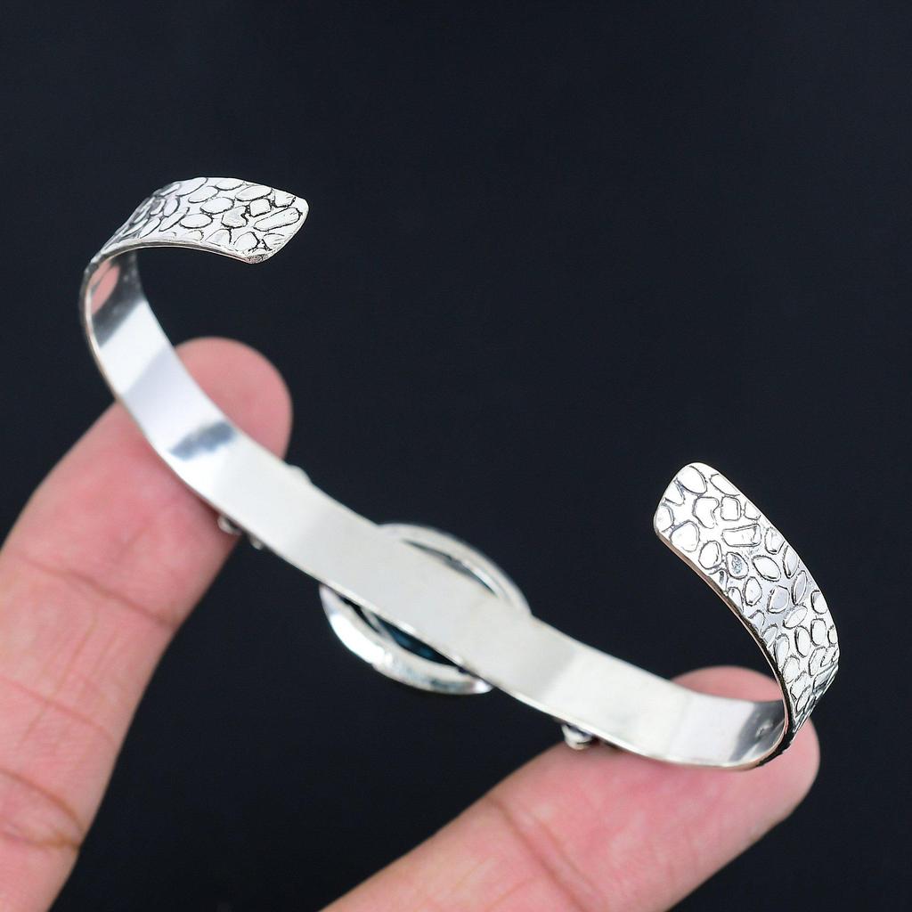 Daughters Day Sale 925 Sterling Silver Oval Natural Labradorite Sister Bangle