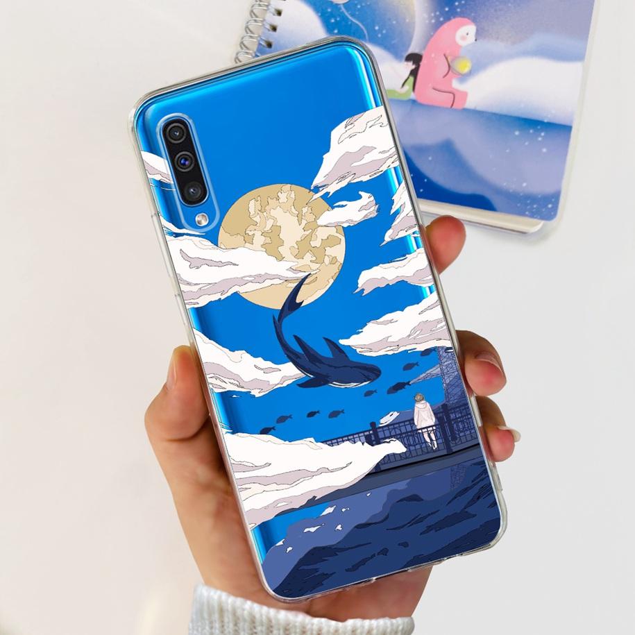 

For Samsung A30S A50S Case Soft Silicone Flower TPU Phone Cover For Samsung Galaxy A50 SM-A505F Case Coque Bumper A 30S 50 Funda Samsung A30S