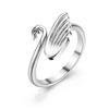 Swan Ring, Thai Silver Braided Index Finger Pinky Ring with Swan Design