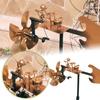 Metal Drummer Windmill Statue Decorative Wind Power Rock Art Statue Outdoor Wind Sculpture for Yard Lawn Garden Patio Decor