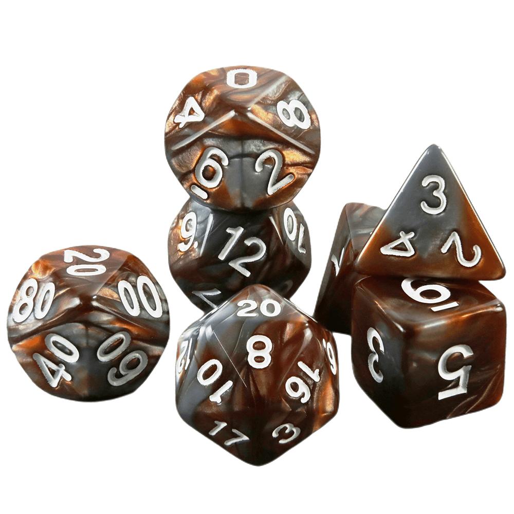 7 szt. Wielościenne kostki w mieszanych kolorach z tubą do DND TRPG RPG Cthulhu COC Gra planszowa Drużyna prowadząca Zestaw kości DND