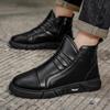 Men's fashion cotton winter casual anti slip hight top wear-resistant thick soled outdoor shoesplush thicken comfort cotton shoe