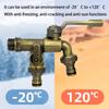 Anti-freezing All-copper Faucet One Inlet and Two Outlets Dual Water Outlets Brass Faucet Adapter 1/2inch Durable Outdoor Faucet