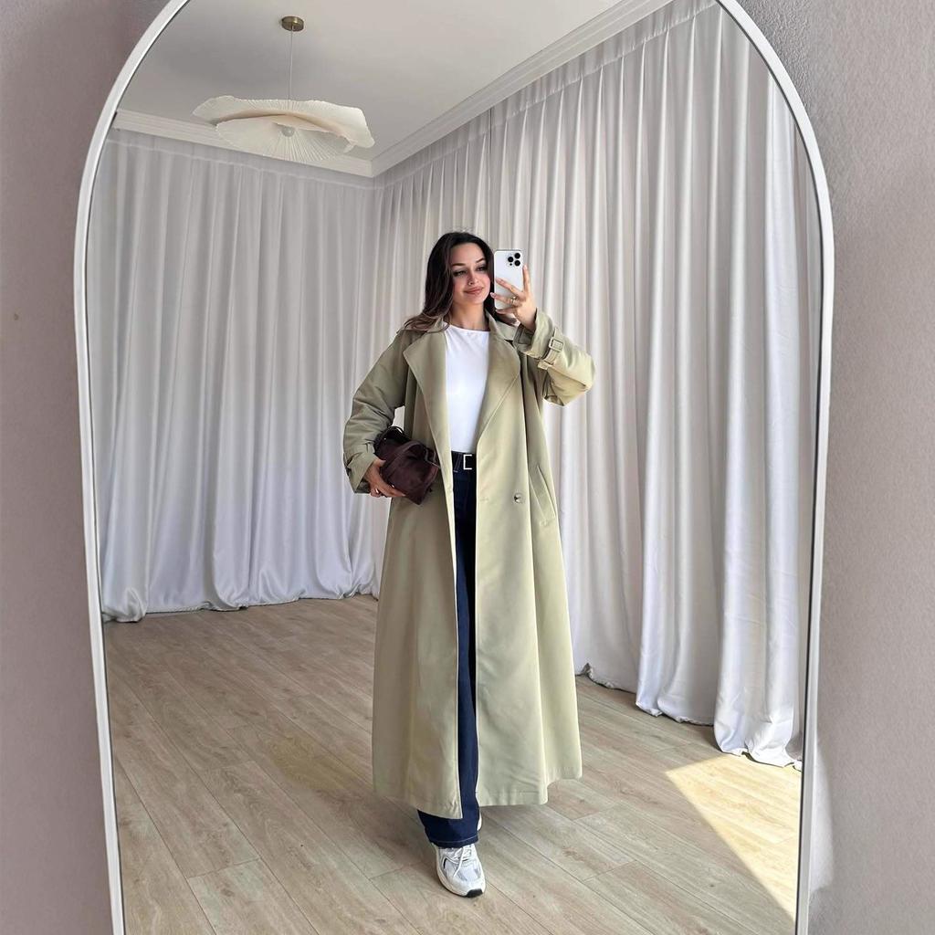 2025 grenzüberschreitende europäische und amerikanische Damenbekleidung Amazon Trenchcoat langärmlig knopfleiste lange Jacke Hose Pendler Mode Anzug