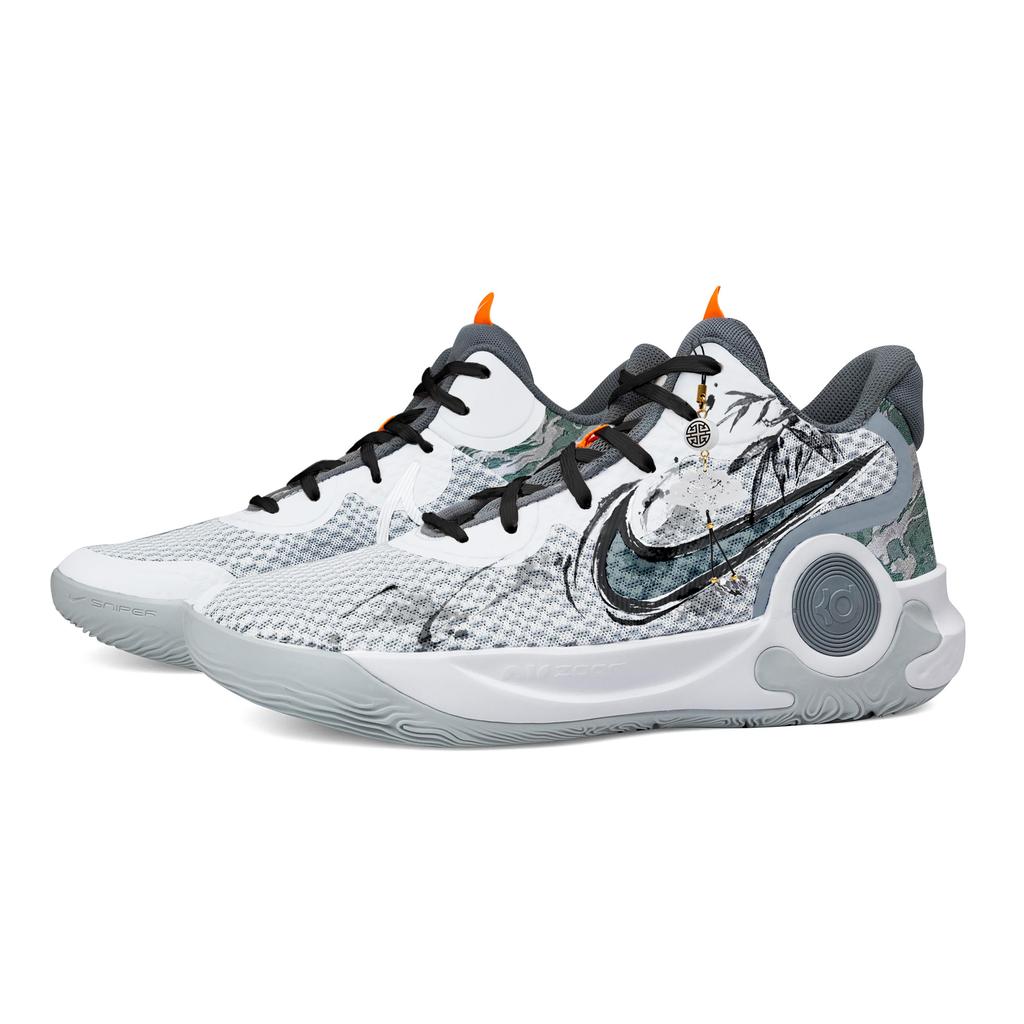 Nike KD Trey 5 IX Cushioning Abrasion Resistant Impact Resistant Super Light Mid top Basketball Shoes Unisex Light Gray CW3402-011(Team529-)