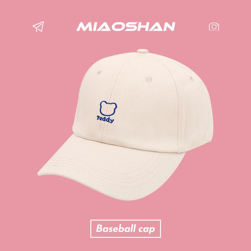 Embroidery Cute Bear Baseball Cap Korean Style Adjustable Cotton Sun Hat
