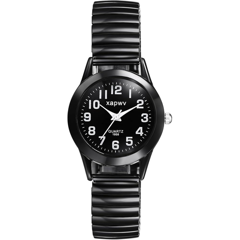 Stainless Steel Women s Analog Fashion Watch Black Waterproof Simple Bracelet Free Size Quartz