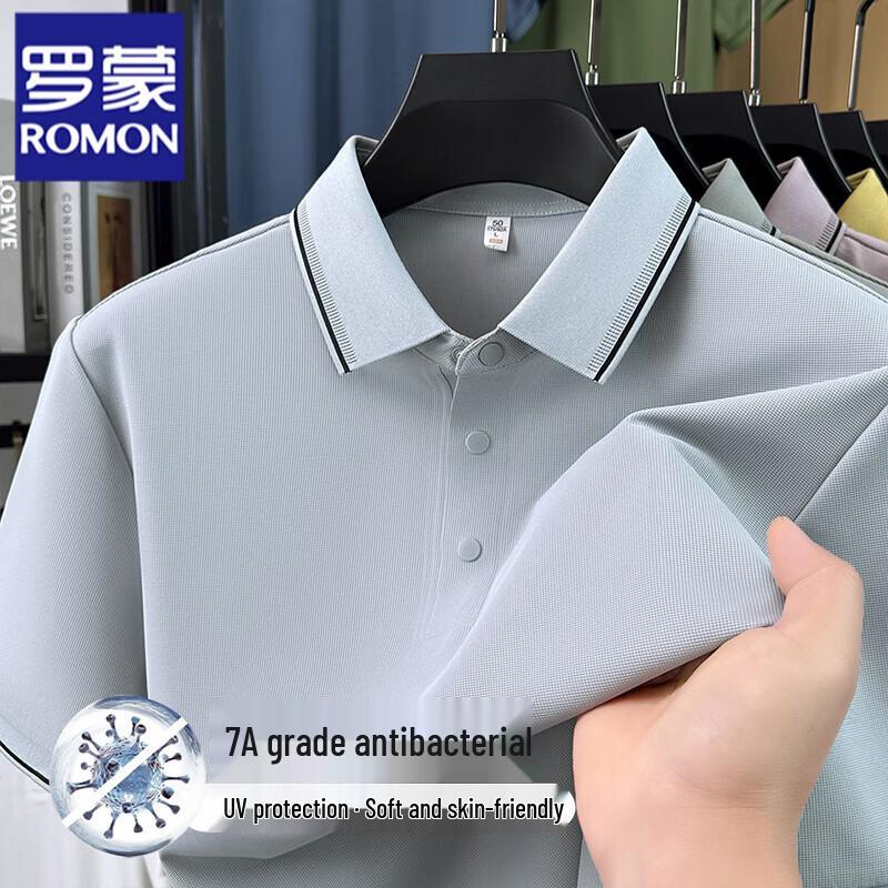 ROMON Men's Ice Silk Quick-Dry Anti-Wrinkle Polo Shirt