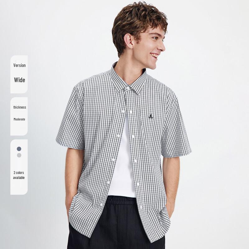 Navigare Men's 2026 Summer Loose Plaid Cotton Shirt