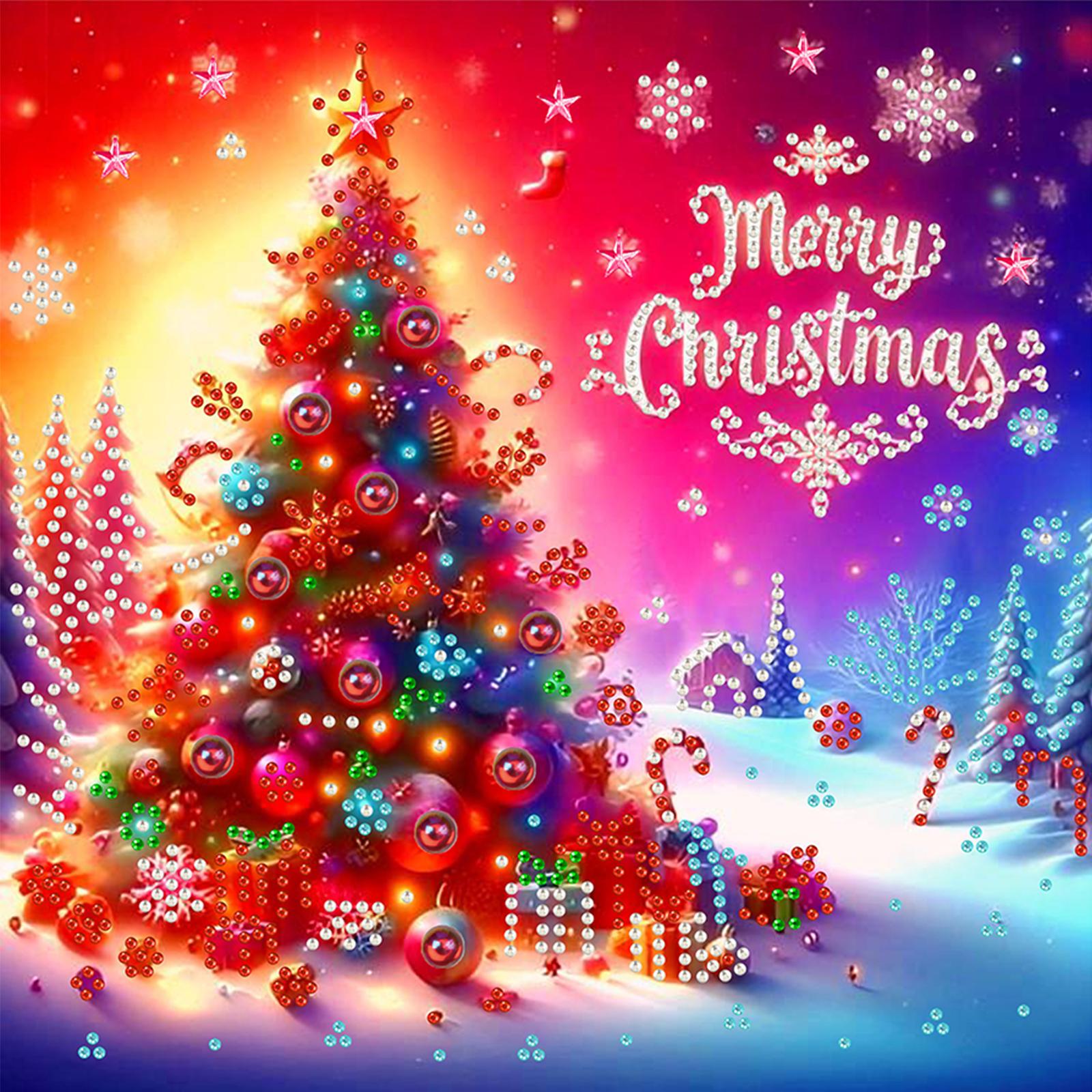 

Christmas Tree Diamond Art Kits for Home Office Wall Decor DIY Gem Art Diamond Painting Kits Diamond Dots Gem Art 11.81x11.81in