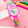 3D Cartoon Dinosaur Kids' Waterproof Quartz Watch - Boys & Girls Trendy Electronic Wristwatch