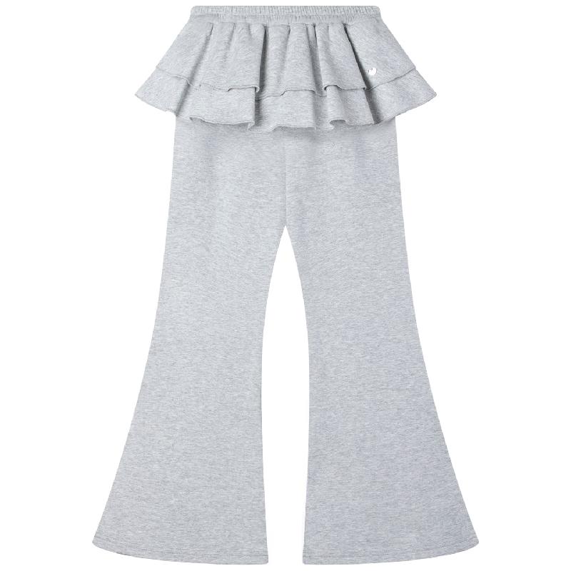 Mucmukn Girls  Faux Two-Piece Flare Pants with Skirt Hem 110CM