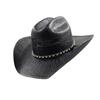 Western cowboy straw hat with large brim, hard straw hat, cowboy outdoor summer sun protection jazz hat sombrero vaquero hombre