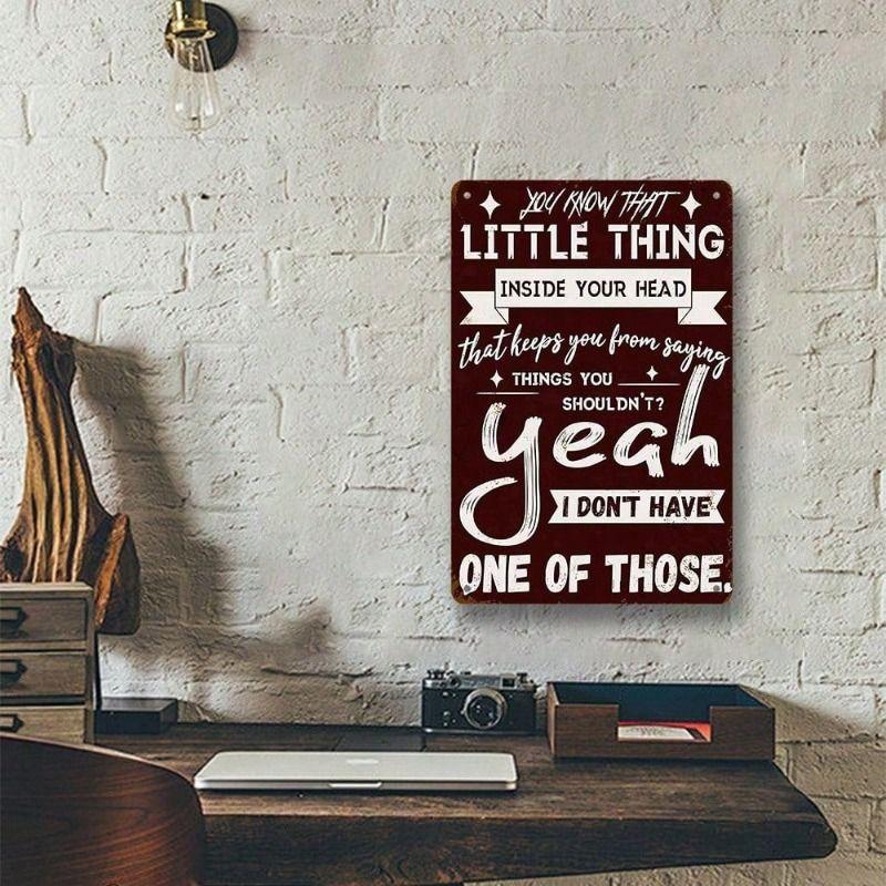 

Metal Wall Art Sign Sarcastic Brain Poster for Home Decor 20x30 cm