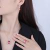 Jewelry Copper Bottom Gold-Plated Simulation Color Treasure Set Female Dan-Shaped Birthday Gift Main Stone 13 * 18-12 * 16