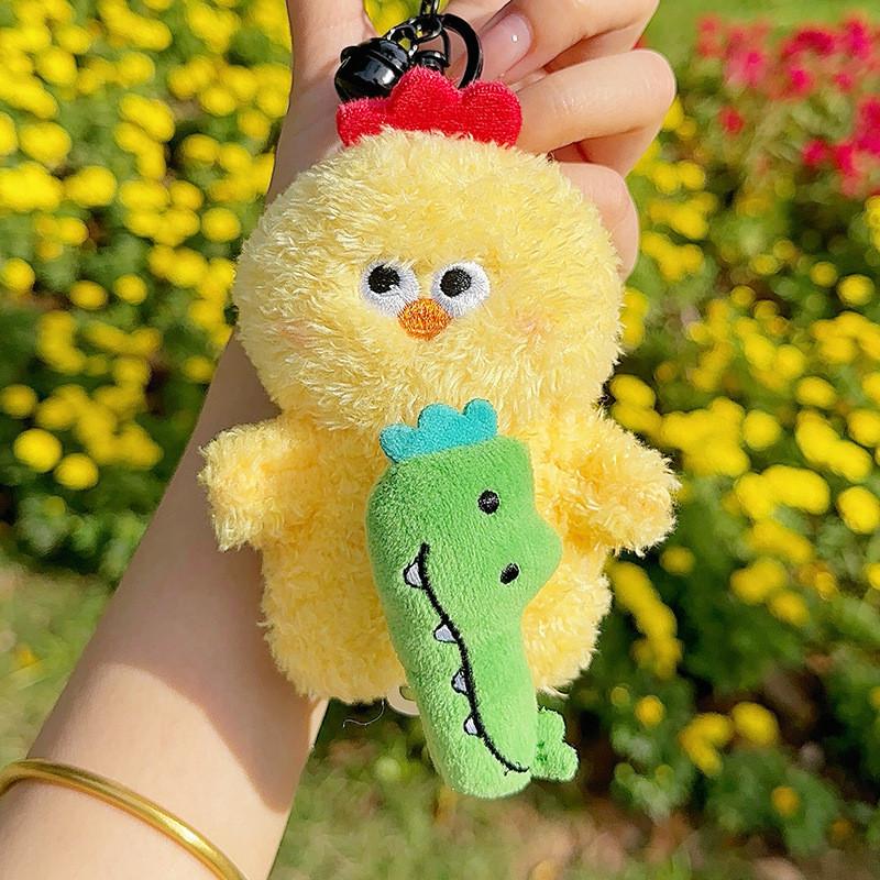 Jinnew Duck Bear Crocodile Soft Plush Keychain Doll With Rotating Element