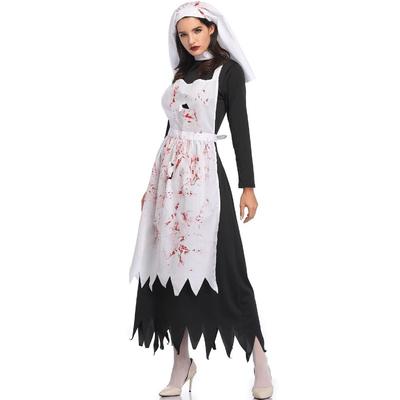 M-XL Halloween Horror Nun Costume, Vampire Nun, Cosplay Uniform, Masquerade Costume