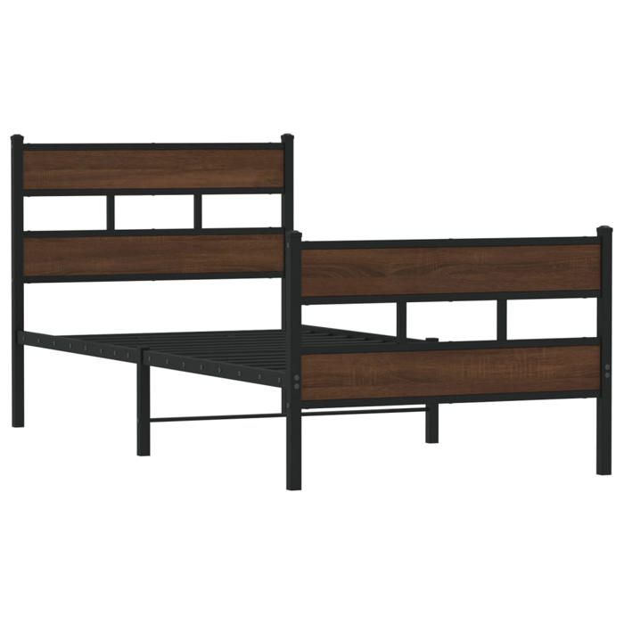 VidaXL Bed Frames Without Mattress with Headboard and Footboard, Single Bed, Bedroom Furniture, Guest Bed, 4017164
