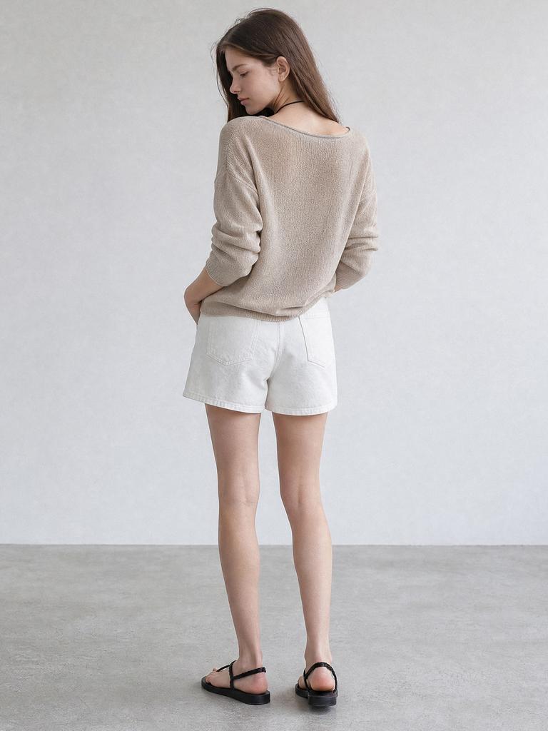STAY WITH ME Paper Cotton Summer Knit_Beige