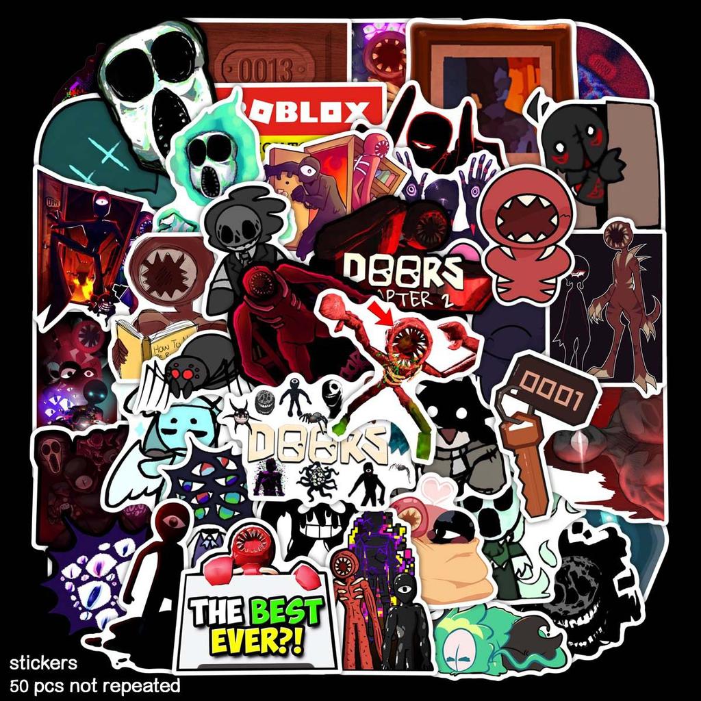 Roblox Doors 50pcs Figure Suitcase Cup Laptop Refrigerator Waterproof Sticker