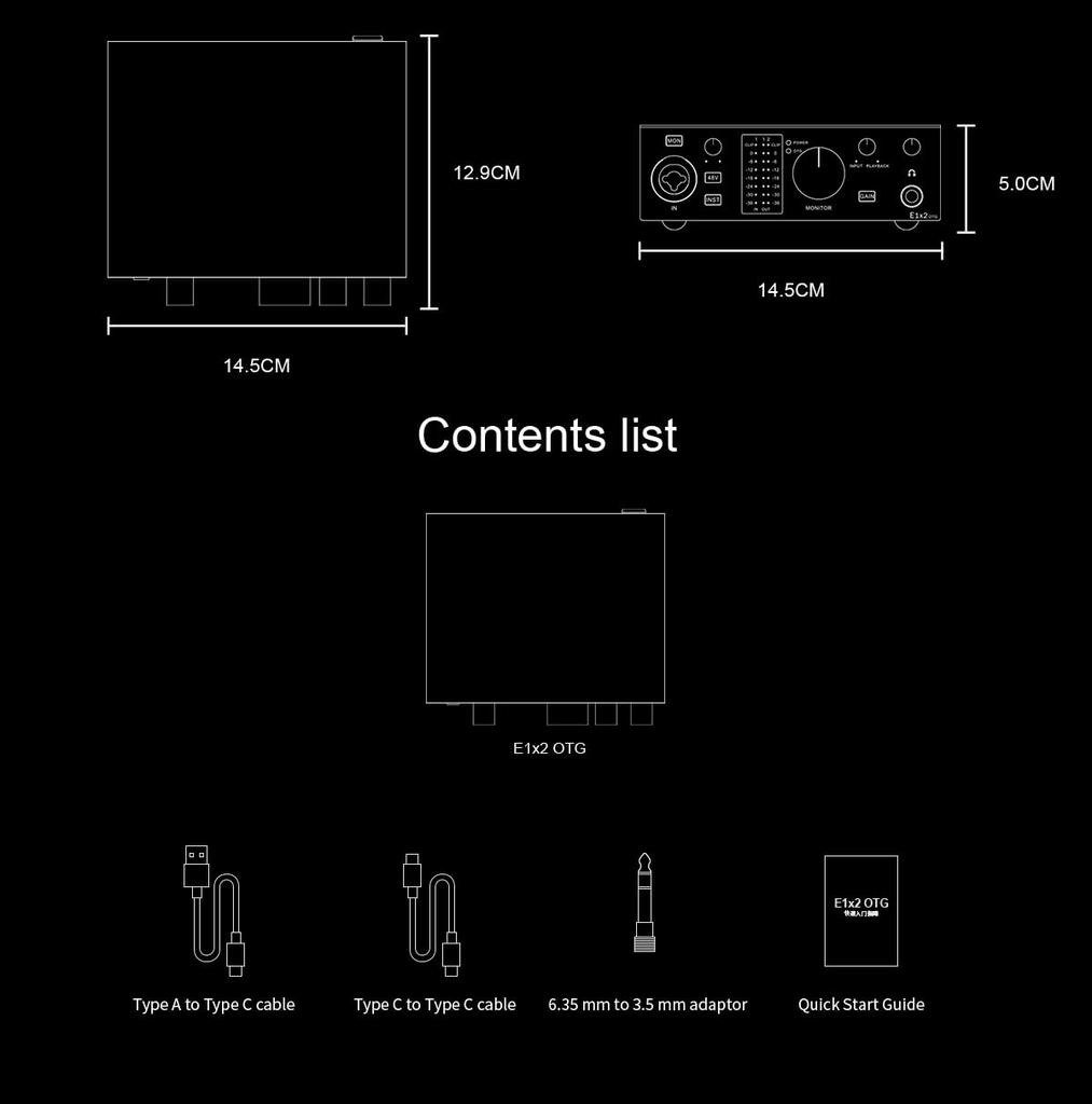 TOPPING Professional E1X2 OTG Audio Audio Mixer for Music and Live Streaming with USB Monitor Supports Android and and Compatible with Music Live and