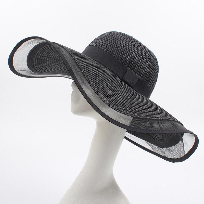 Women Sun Hat Waves Beach Cap Ladies Hat Big Brim Sun Visors UV Cut Bucket Panama Caps Foldable Straw Summer Sunscreen Vintage