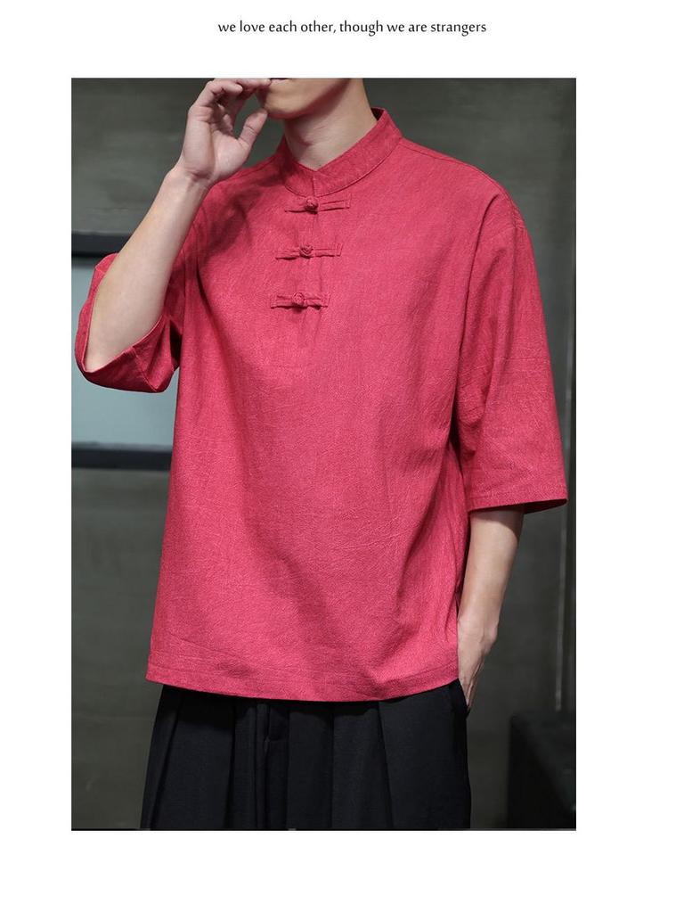 2024 Plus Size Men's Casual Chinese Style T-shirt