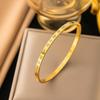 Bracciale da donna in acciaio al titanio con diamanti, placcato oro, non sbiadisce, intarsio di zirconi, alta gamma, semplice, versatile gioiello in acciaio inossidabile