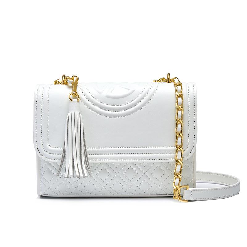 

Вау, кастомная кожаная сумка-маленький квадрат на цепочке, портативная на плечо, сумка-мессенджер, новая нишевая сумка-бриллиант на цепочке класса люкс. белый