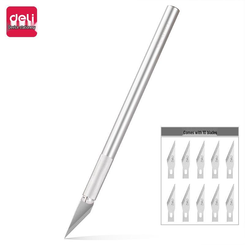 Deluxe Aluminum Alloy Carving Knife Set - Includes Deli Engraving, Paper Cutting, Letter Opener, and Spare Blades (Pen-Type Design)