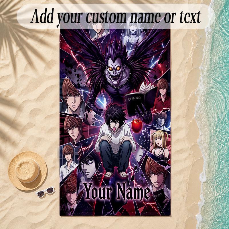 Beach TowelDeath Note Custom Name Text Personalized Soft Towel for Beach Pool Indoor Home Decor Gift