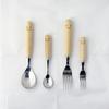 Nagao Wai Wai Kitchen Dinner Cutlery 8 Stainless Made In Japan Set, Pieces, Steel, Wooden, WY-46