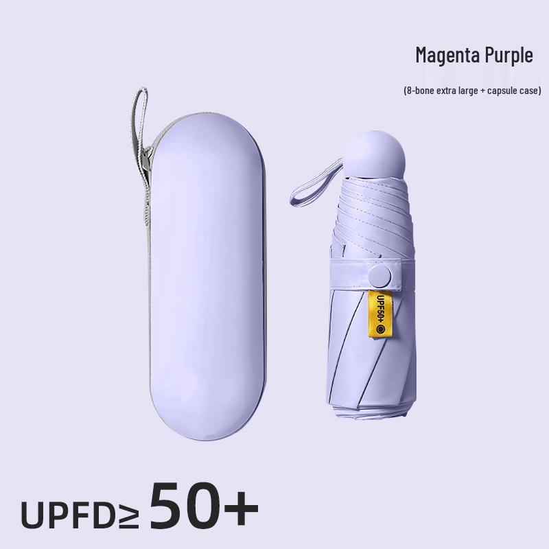 Kompakter UV-Schutz Faltbarer Regenschirm mit Schwarzer Fütterung