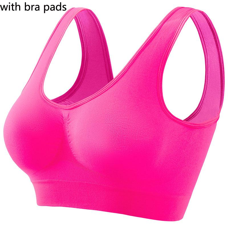 Soutien-gorge de sport de couleur unie pour femme, grande taille, anneau non en acier, froncé, section fine, avec sous-vêtement rembourré sexy