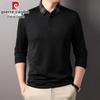 Pierre Cardin Men's Silk Blend Long-Sleeve Polo Shirt