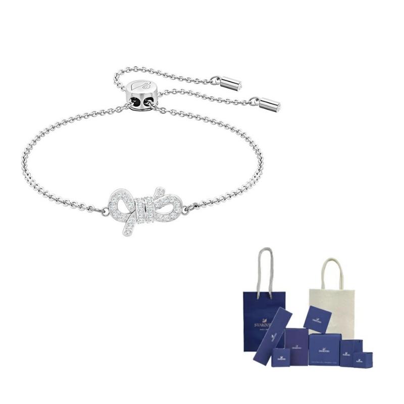 Swarovski Rhodium plated Bracelets Womens White Gold Plated 16.5cm-Branded gift bag