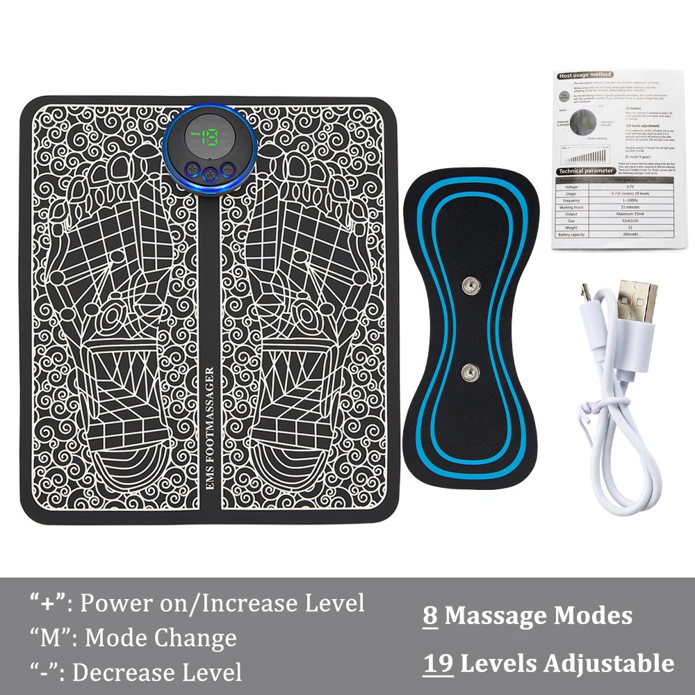 EMS Foot Massager Mat Electric TENS Feet Massager Pad Foldable Massage Mat Muscle Stimulation Fisioterapia Terapia Fisica Salud