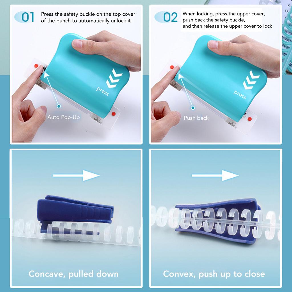 Paper Spiral Binder Machine Binding Machine Handheld Portable Spiral Binder A4 A5 A6 A7 Coil Book Round Hole Puncher School