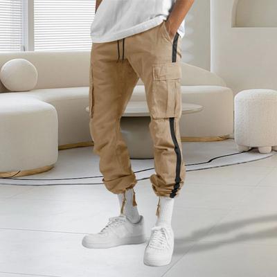 Pantalon Yousheng pour Homme avec Multi Poches Cordon de Serrage Taille Élastique Jambe Large Ample Pantalon Cargo Quotidien Couleur Unie Pantalon de Survêtement pour Randonnée Plein Air Camping