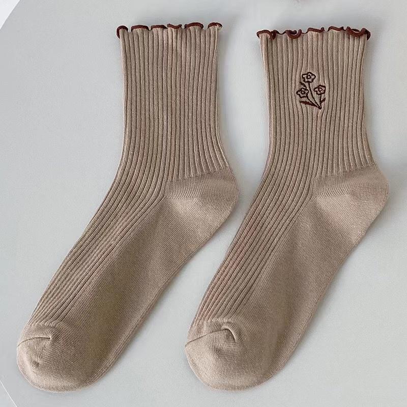 

Носки для девочек 3-12 лет, осенние, милые, принцесса, носки с оборками, средние, хлопковые носки one size