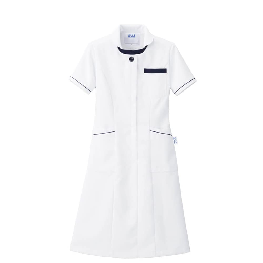 Nursery Blanc Style Dress (Women s BC1001), Wrinkle-Resistant, SEK-Resistant, Women s, White Navy, LL, 9140414A