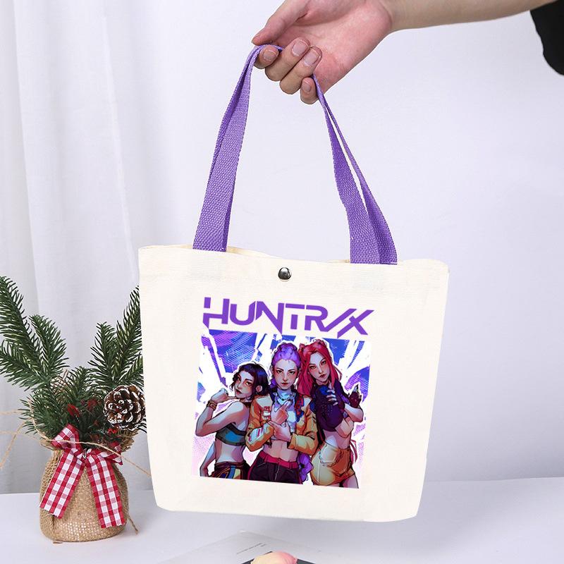 K-Pop Animation Cartoon Printing High Value Fashion Simple Canvas Bag Going Out Portable Shopping Bag Handbag