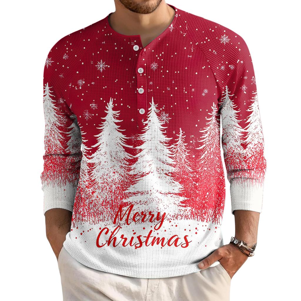 Men's Loose Casual Button Down Collar Long Sleeve Top