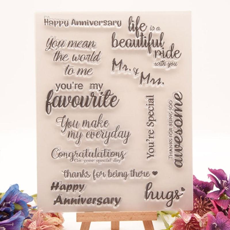 Greeting Words Clear Silicone Stamp Blessing Words Silicone Stamp for Card Making Scrapbooking Photo Album Journal