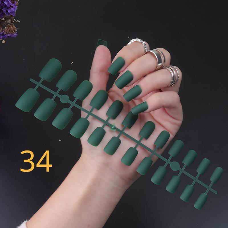 

Новые матовые накладные ногти с квадратной головкой своими руками матовые накладные ногти полное покрытие искусственные ногти балетные съемные(Нет клея) 34