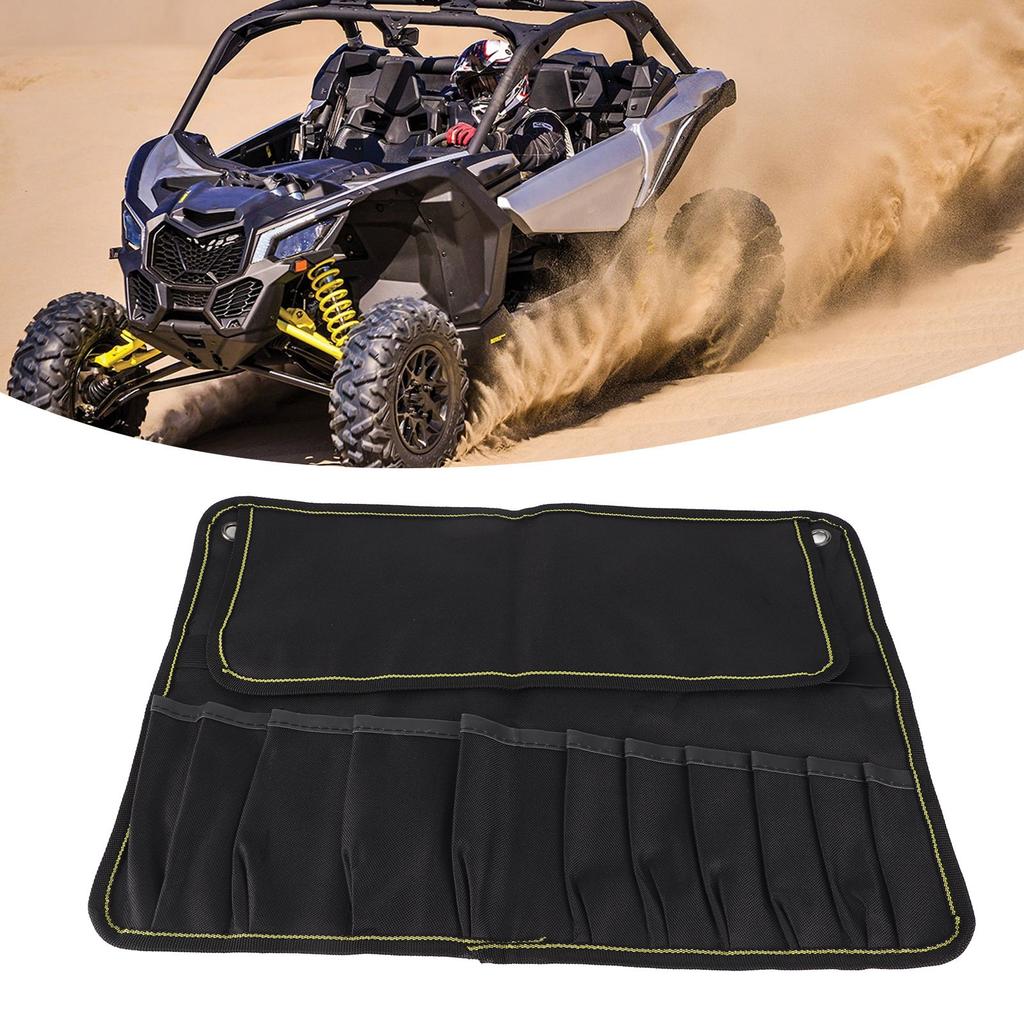 Motorcycle Roll Tool Pouch Large Capacity Thick Portable Multi Hanging Tool Bag